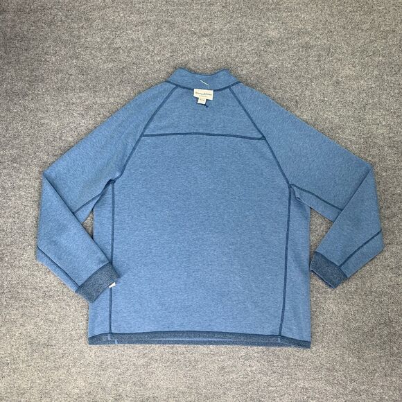 Tommy Bahama Sweater Mens XL Extra Large Cadet Copen Blue Reversible Snap Button - Picture 9 of 12
